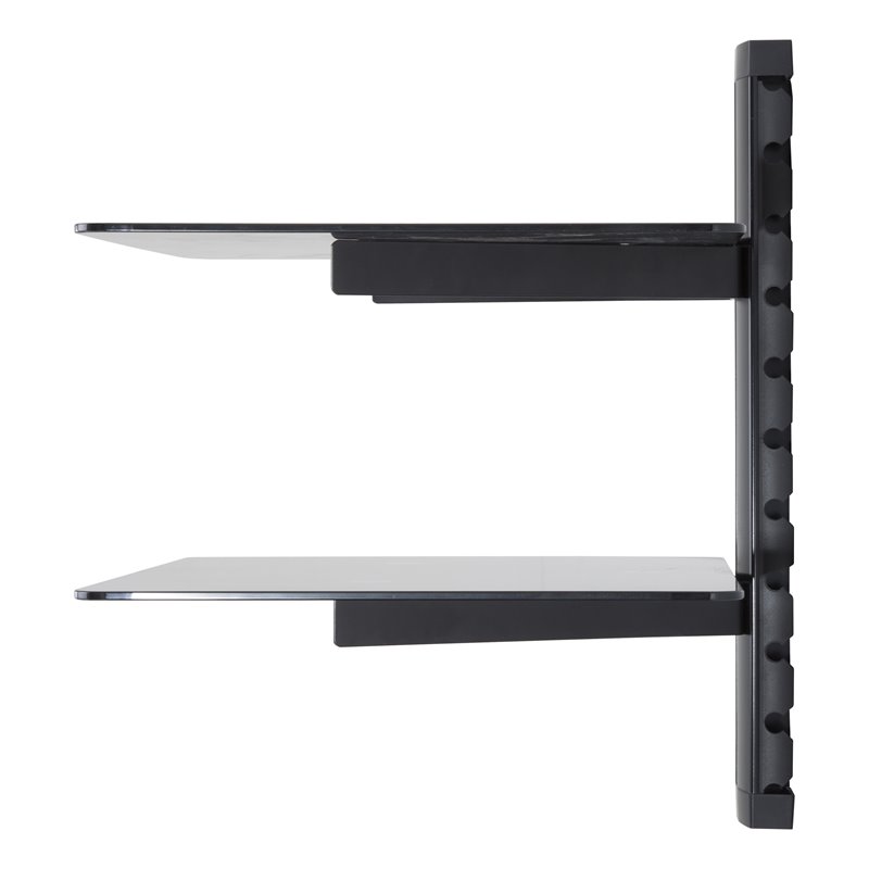 AVF Steel Wall Mounted AV Component Shelving System with 2 Shelves - Black
