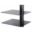 AVF Steel Wall Mounted AV Component Shelving System with 2 Shelves - Black