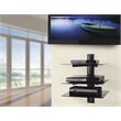 AVF Steel Wall Mounted AV Component Shelving System with 3 Shelves in Black
