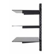 AVF Steel Wall Mounted AV Component Shelving System with 3 Shelves in Black
