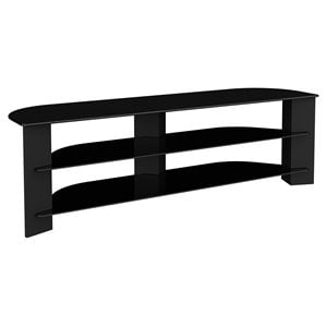 AVF Wood Glass Varano TV Stand with Glass Shelves for TVs 37&quot to 70&quot in Black