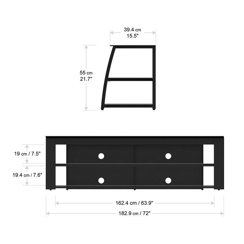 AVF Contemporary Wood Glass Steel TV Stand for TVs 32