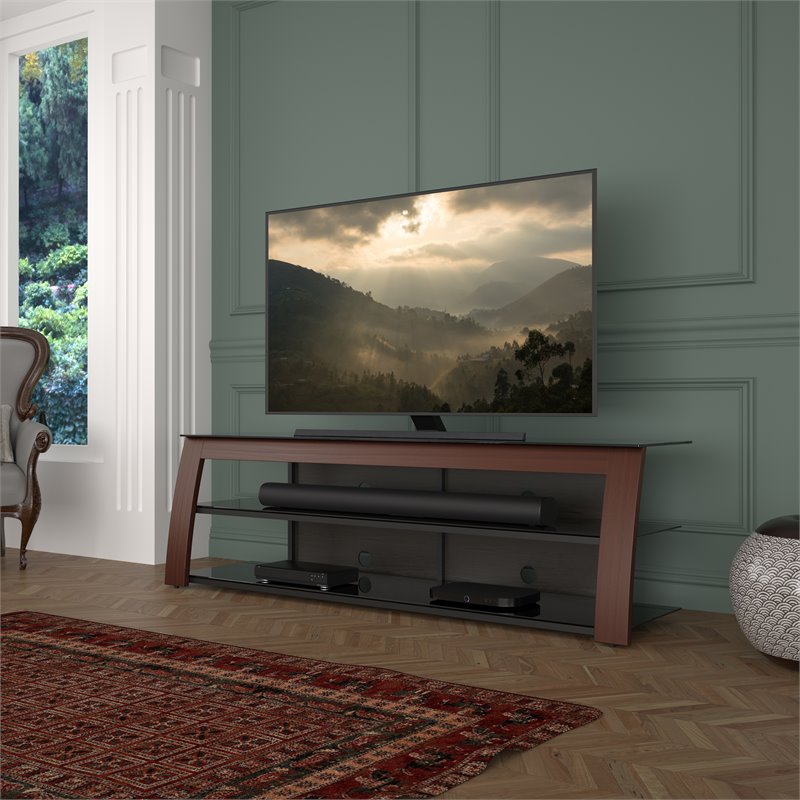 AVF Contemporary Wood Glass Steel TV Stand for TVs 32