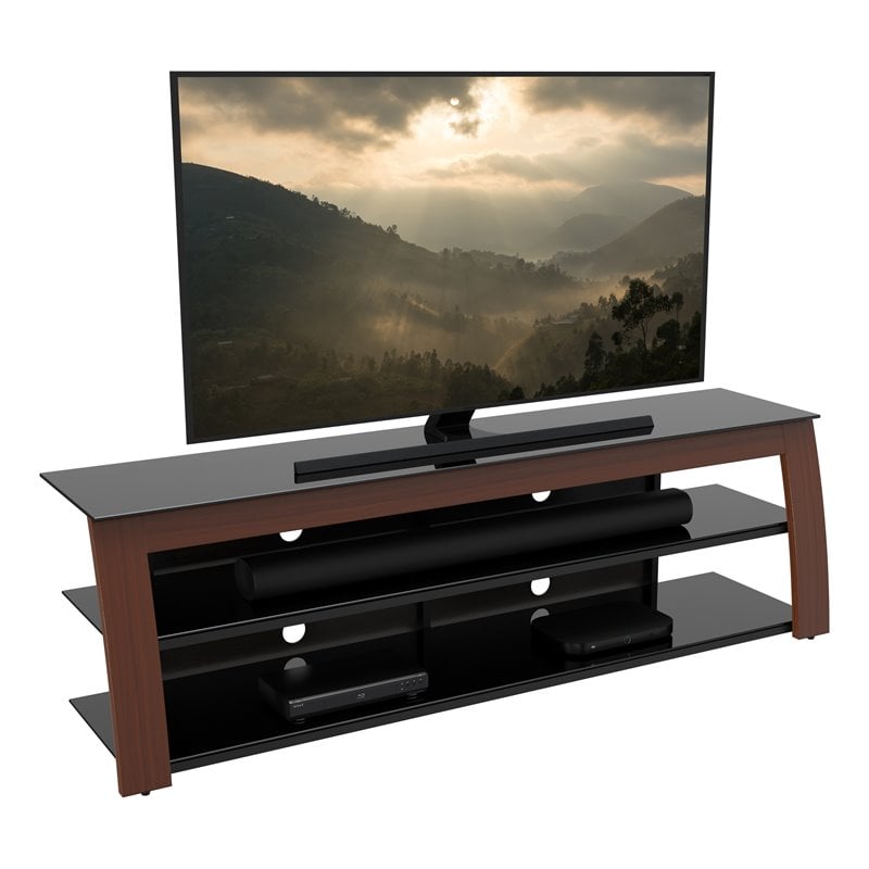AVF Contemporary Wood Glass Steel TV Stand for TVs 32