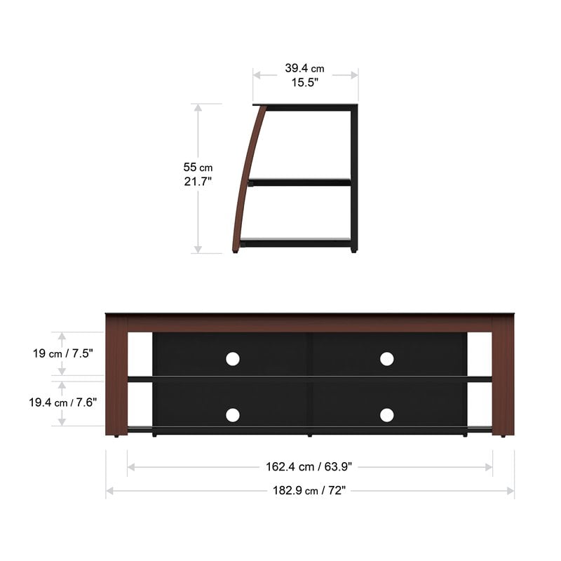 AVF Contemporary Wood Glass Steel TV Stand for TVs 32