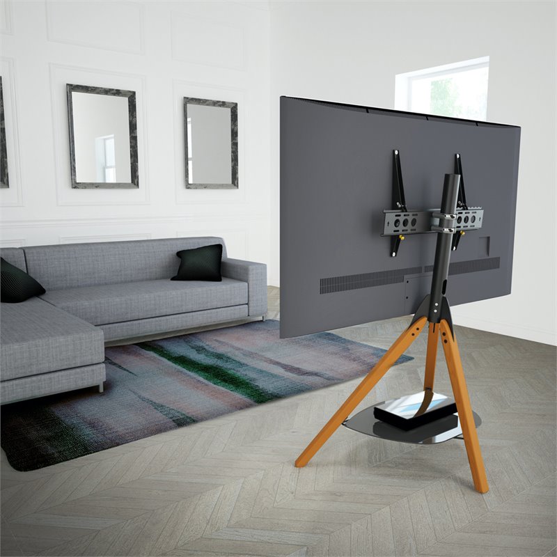 AVF Wood Glass Steel Hoxton TV Floor Stand for 32