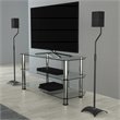AVF Steel Speaker Floor Stands with Adjustable Height in Black (Set of 2)