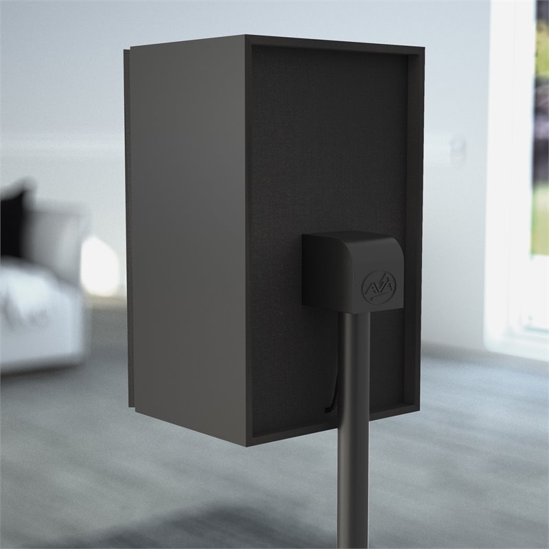 AVF Steel Speaker Floor Stands with Adjustable Height in Black (Set of 2)