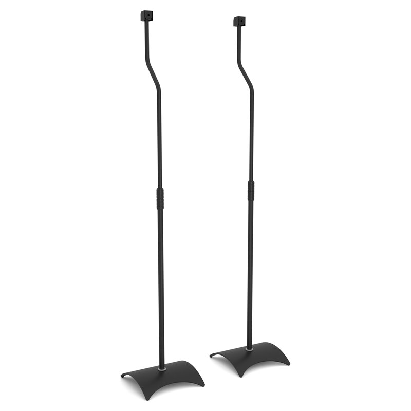 AVF Steel Speaker Floor Stands with Adjustable Height in Black (Set of 2)