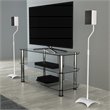AVF Steel Speaker Floor Stands with Adjustable Height in White (Set of 2)