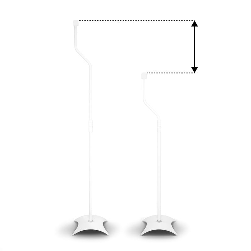AVF Steel Speaker Floor Stands with Adjustable Height in White (Set of 2)