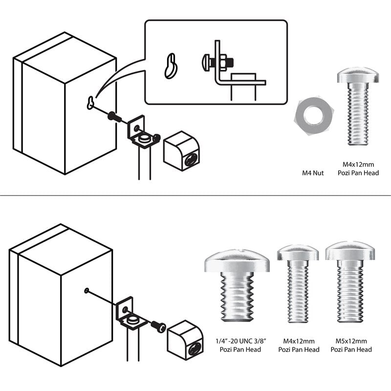 AVF Steel Speaker Floor Stands with Adjustable Height in White (Set of 2)