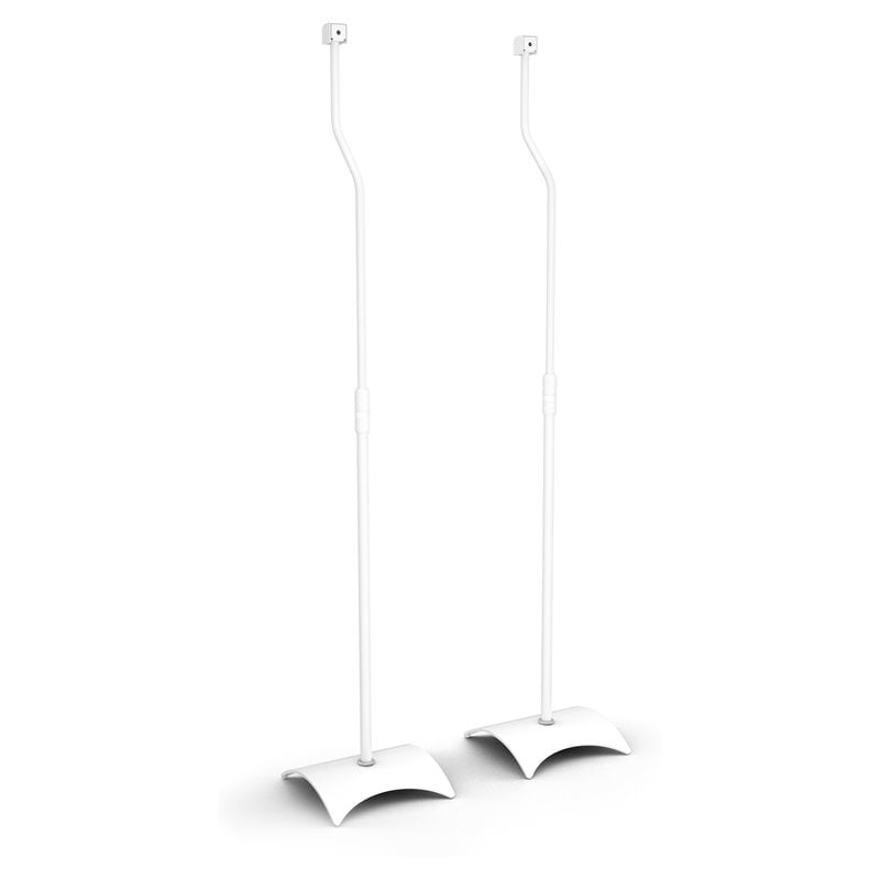 AVF Steel Speaker Floor Stands with Adjustable Height in White (Set of 2)