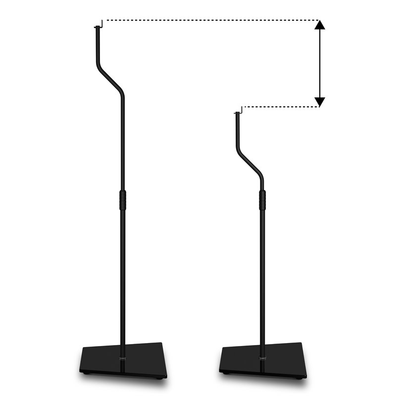 AVF Traditional Steel and Glass Speaker Floor Stands in Black (Set of 2)