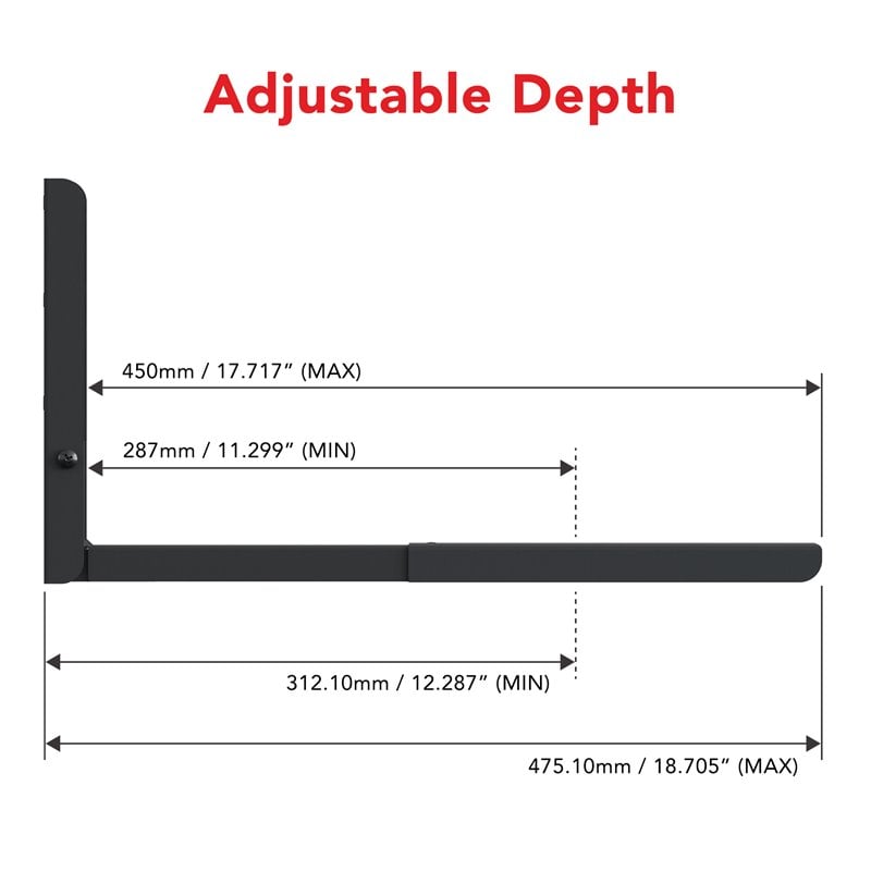 AVF Steel Universal Wall-Mounted Microwave Brackets in Black (Set of 2)