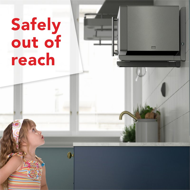 AVF Steel Universal Wall-Mounted Microwave Brackets in Silver (Set of 2)