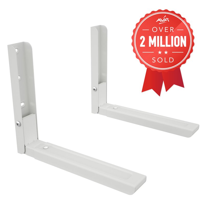 AVF Steel Universal Wall-Mounted Microwave Brackets in White (Set of 2)