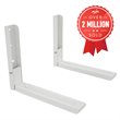 AVF Steel Universal Wall-Mounted Microwave Brackets in White (Set of 2)