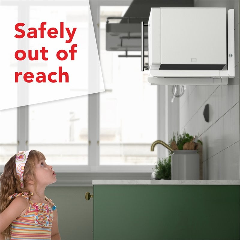 AVF Steel Universal Wall-Mounted Microwave Brackets in White (Set of 2)