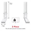 AVF Steel Universal Wall-Mounted Microwave Brackets in White (Set of 2)