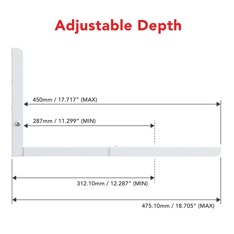 AVF Steel Universal Wall-Mounted Microwave Brackets in White (Set of 2)
