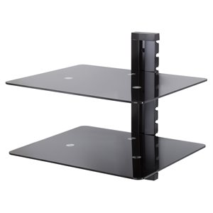 avf steel wall mounted av component shelving system with 2 shelves in black