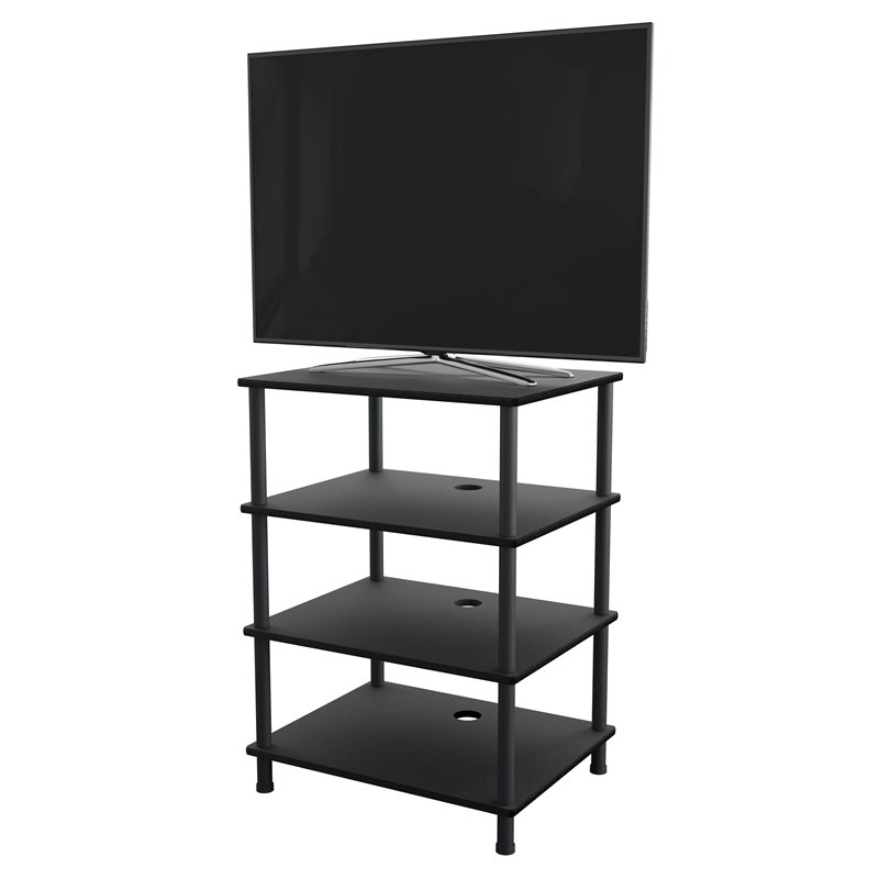 AVF 4-Shelf Steel and Wood Stand for Audio IT or Home Office in Black