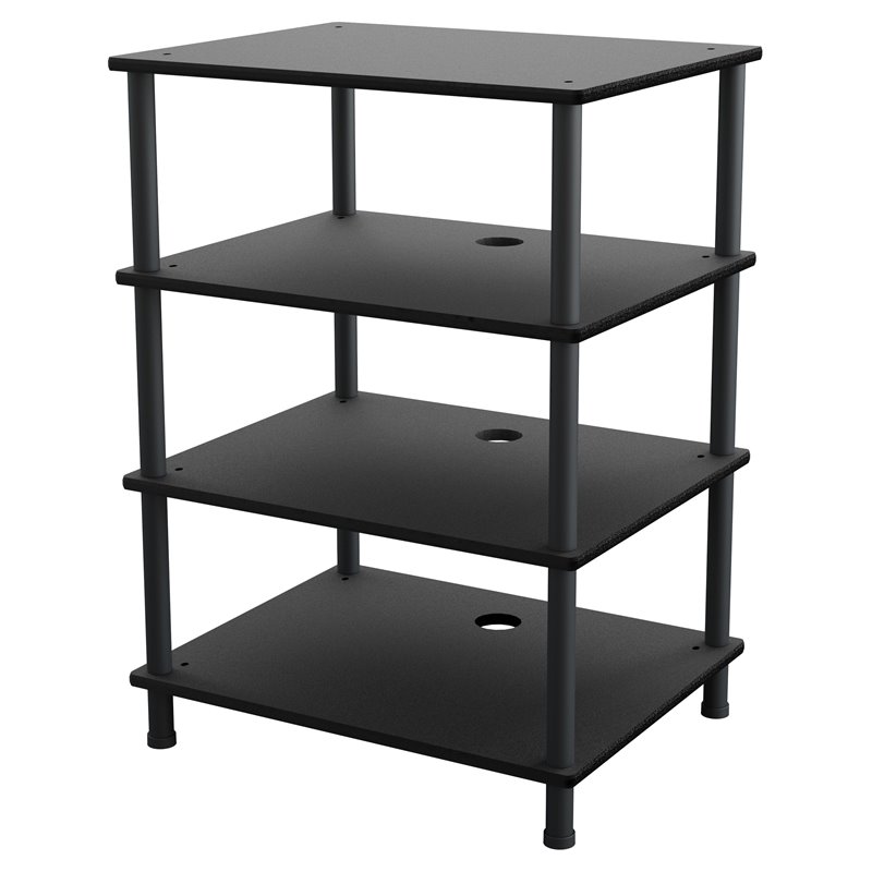 AVF 4-Shelf Steel and Wood Stand for Audio IT or Home Office in Black