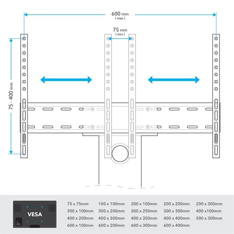 AVF Steel TV Floor Stand with TV Mount Column for 32