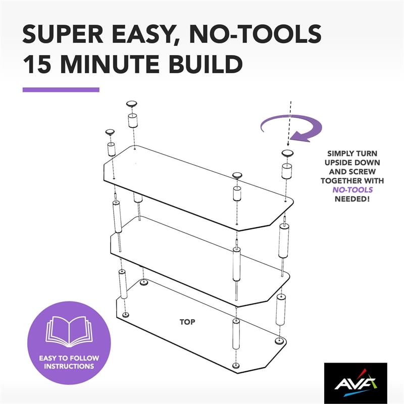 AVF Transitional Steel and Glass TV Stand for up to 55