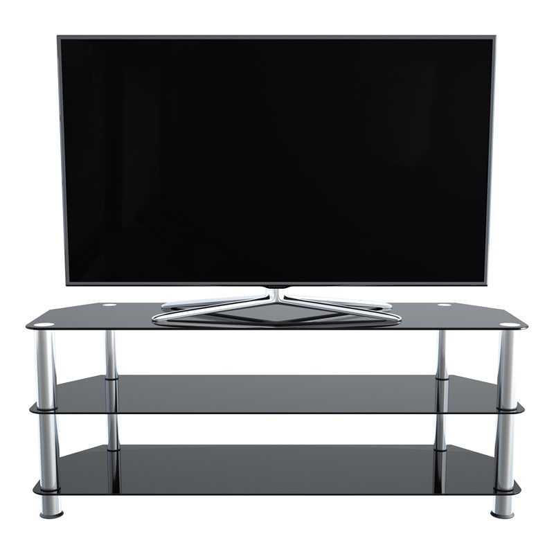 AVF Transitional Steel and Glass TV Stand for up to 60