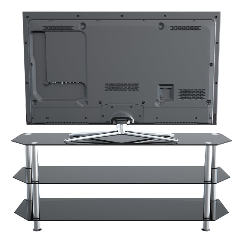 AVF Transitional Steel and Glass TV Stand for up to 60