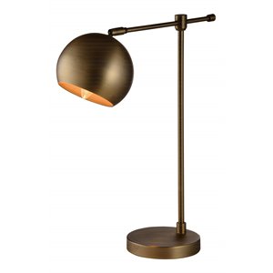 american home classic bailey 1-light traditional metal task lamp in brass