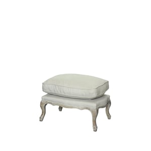 American Home Classic Rodney 20&quot Linen Fabric Ottoman in Antique White