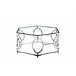 American Home Classic Arthur Metal and Glass Coffee Table in High Polish Silver