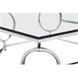 American Home Classic Arthur Metal and Glass Coffee Table in High Polish Silver