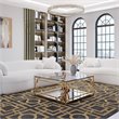 American Home Classic Edward Square Metal and Glass Coffee Table in Polish Gold