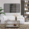 American Home Classic Edward Square Metal-Glass Coffee Table in Brushed Brass