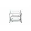 American Home Classic Edward Rectangular Metal and Glass Coffee Table in Silver