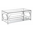 American Home Classic Edward Rectangular Metal and Glass Coffee Table in Silver