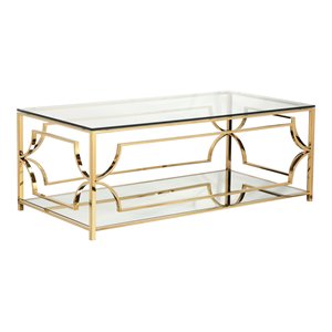 American Home Classic Edward Rectangular Coffee Table in Polish Gold
