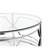 American Home Classic Edward Round Metal-Glass Coffee Table in Polish Silver