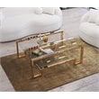 American Home Classic Laurence Metal and Glass Coffee Table in High Polish Gold