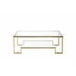 American Home Classic Laurence Metal and Glass Coffee Table in High Polish Gold
