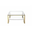 American Home Classic Laurence Metal and Glass Coffee Table in High Polish Gold
