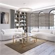 American Home Classic Laurence Metal and Glass Coffee Table in High Polish Gold