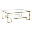American Home Classic Laurence Metal and Glass Coffee Table in High Polish Gold