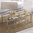 American Home Classic Laurence Metal-Glass Coffee Table in High Polish Silver