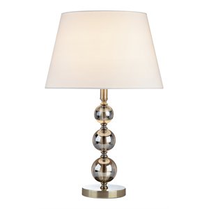 american home classic hannah 1-light metal table lamp in champagne cream