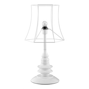 american home classic helenah 1-light handmade modern metal table lamp in white